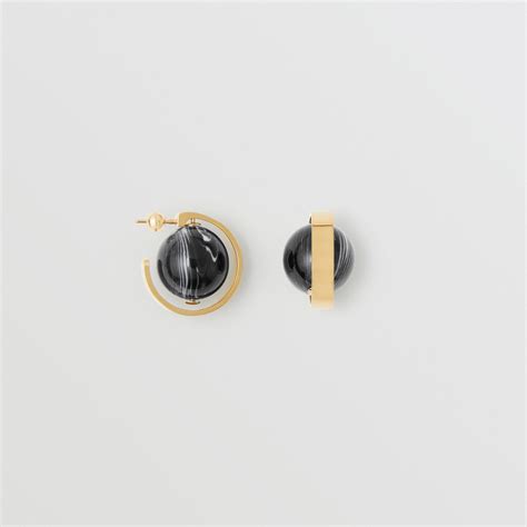 burberry black marble earring|burberry hoop earrings.